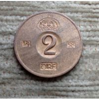 Werty71 Швеция 2 эре 1958