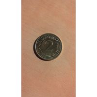 Югославия, 2 динара 1986.