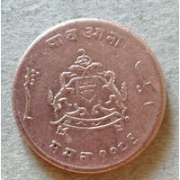 Гвалиор 1/4 анна, 1986 (1929) Вес 5г, диаметр 22мм, KM# 176