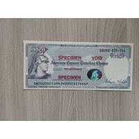 Чек Американ экспресс 20 долларов,образец.