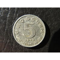 Австрия. 5 грошенов.1948. С 20 копеек. Распродажа коллекции. Смотрите другие лоты.