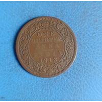 Британская Индия 1/4 анна 1912 год король Георг V