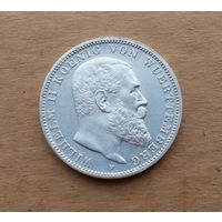 Вюртемберг, 3 марки 1912 г., серебро 0.900, Вильгельм II Вюртембергский (1891-1918)