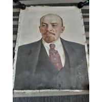 Вождь мирового пролетариата В.И. Ленин на холсте.