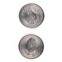 25 центов США 2015 	 Автомагистраль Блу-Ридж (Северная Каролина)  P