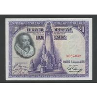 Испания 100 песет 1928 года. Тип P-76. Состояние XF+