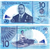 Тонга 10 паанга образца 2023 года UNC pw52 серия А