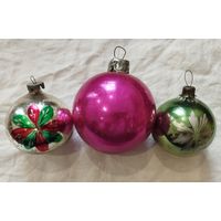 Ёлочные игрушки шары толстое стекло
