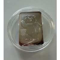 3 рубля 2012 г. Мишка. Сочи. Россия.  СЕРЕБРО 999 пр. УНЦИЯ.