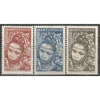 Мартиника. Юная островитянка. 1947г. Mi#239-41. Серия.
