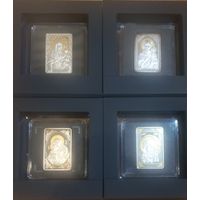 С рубля! Отличный комплект 4 иконы. Смоленская, Казанская, Минская, Жыровичская.