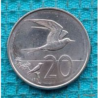 Острова Кука 20 центов 2015 года. UNC. Королева Елизавета II.