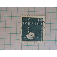 Марка роговая улитка. Швеция. 1983