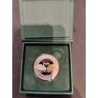 Казахстан 200 тенге 2021 год Лебедь Культовые животные - тотемы кочевников Пруф-лайк в коробочке