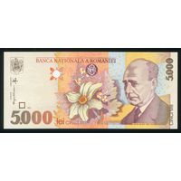 Румыния 5000 лей 1998 г. Р107b. Серия 009D. UNC