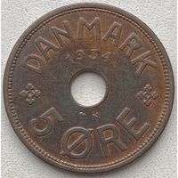 Дания 5 эре 1934 г.