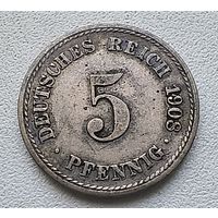 Германия 5 пфеннигов, 1908 F  2-12-10