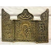 Складень Богородица Смоленская, медь, литье, Российская Империя, 1800-1850 гг. Распродажа коллекции!!!