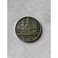 2 злотых 1936 кораблик