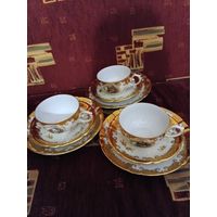 Три великолепные чайные тройки. Mадонна. Позолота