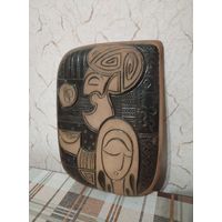 Панно керамика. Шестидесятые. Авторская работа. Высота 32 см. Ширина 25 см.