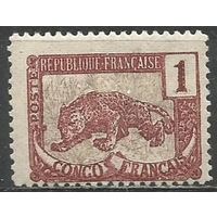Французское Конго. Леопард. 1901г. Mi#30.