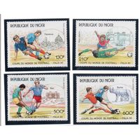 Нигер-1990(Мих.1090-1093)  , ** , Спорт, Футбол, ЧМ-1990, (полная серия)