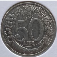 Италия 50 лир 1996 г. В холдере