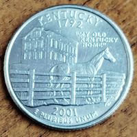 США 25 центов (квотер) 2001 г. Р. Кентукки