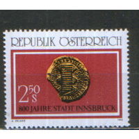 Полная серия из 1 марки 1980г. Австрия "800 лет городу Инсбрук" MNH