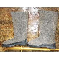 Сапоги войлочные валенки с прорезиненной подошвой