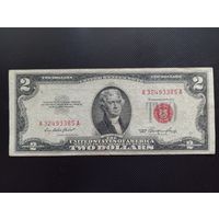 США 2 $ 1953 год красная печать