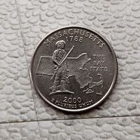 1/4 доллара  2000 года США. Квотер штата Массачусетс.
