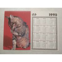 Карманный календарик. Котик.1993 год