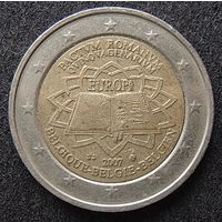 2 евро. Бельгия. 2007 год. 50 лет подписанию Римского договора