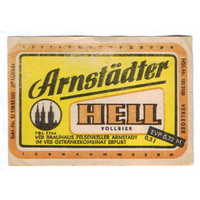 Этикетка пива Arnstadter Hell Германия П768