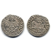 Полугрош 1558, Жигимонт Август, Вильно. Окончания легенд: Ав - L, Рв - LITV. Коллекционное состояние