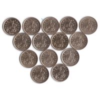 Подборка 1 копейка 1997-2009 год (14 шт.) М _состояние XF/aUNC