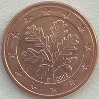 Германия 5 евроцентов 2002 г. D