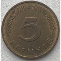 Германия 5 пфеннигов 1983 г. D