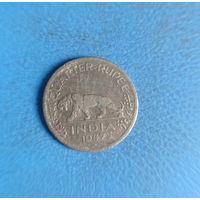 Британская Индия 1/4 рупии 1947 год король Георг VI