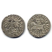 Полугрош 1558, Жигимонт Август, Вильно. Окончания легенд: Ав - LI, Рв - LITV. Коллекционное состояние