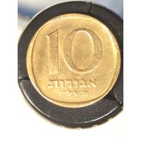 Израиль 10 агорот 1977 желтый цвет