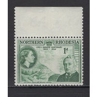 Северная Родезия /Northern Rhodesia 1953 mint** Сесил Джон Родс, Елизавета II, Водопад Виктория и ж/д мост SG#55
