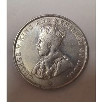 С рубля без мц! 50 центов 1920 Стрейтс Сетлментс серебро Георг V