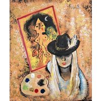 Панно на льняном холсте без подрамника