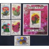 КНДР 1989 цветы.