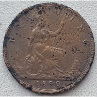 Великобритания 1 фартинг 1890 г.