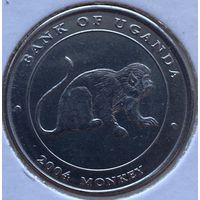Уганда 100 шиллингов 2004 г. Обезьяна. В холдере