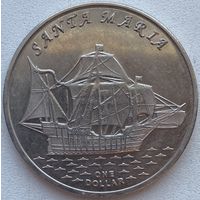 Острова Гилберта (Кирибати) 1 доллар 2016 г. Парусник Колумба Санта-Мария. Корабль